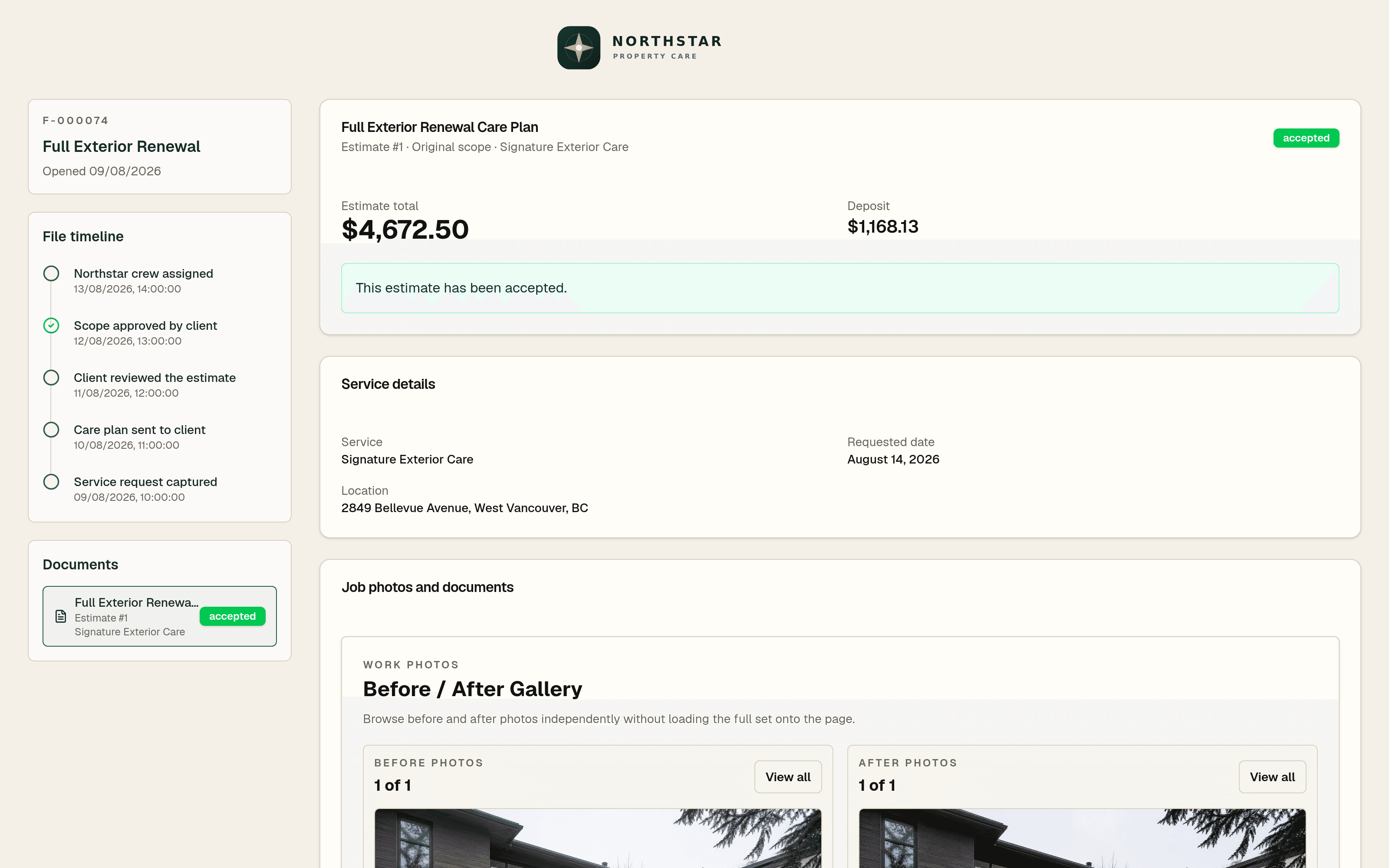 Interdatum CRM client portal screenshot